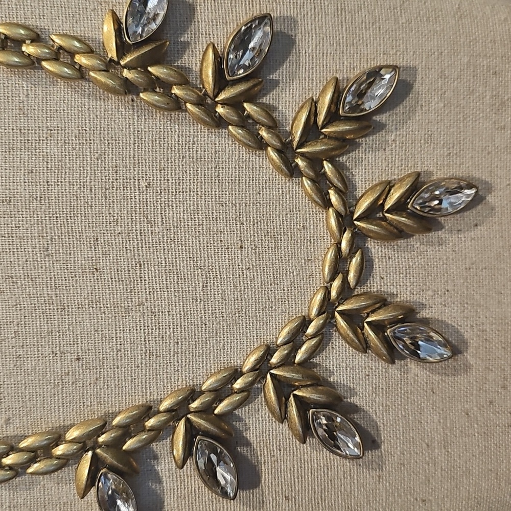 Stella & Dot Crystal Drop Brass Necklace - Picture 3 of 7